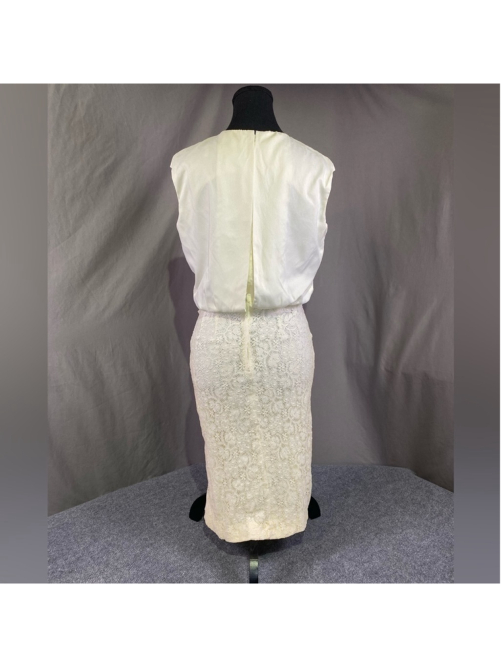 Vintage 60s Dress Set Women 4 D’Allaird’s Floral Lace Mod Dolly Girl Cream - Picture 6 of 16